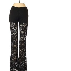 Black lace pants w/built in shorts